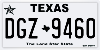 TX license plate DGZ9460