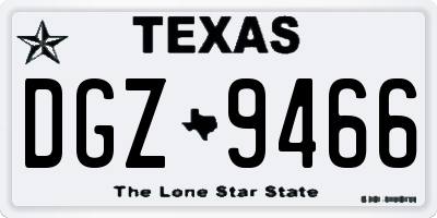 TX license plate DGZ9466