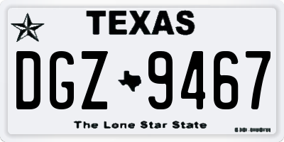 TX license plate DGZ9467