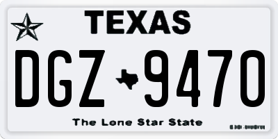 TX license plate DGZ9470