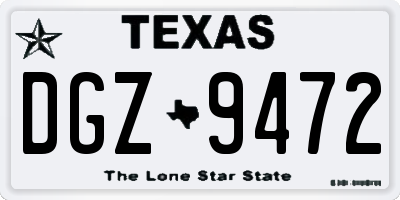 TX license plate DGZ9472