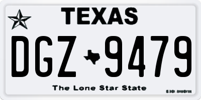 TX license plate DGZ9479