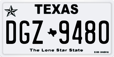 TX license plate DGZ9480