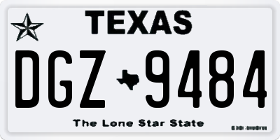 TX license plate DGZ9484