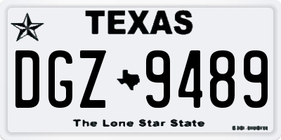 TX license plate DGZ9489