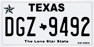 TX license plate DGZ9492