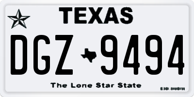 TX license plate DGZ9494