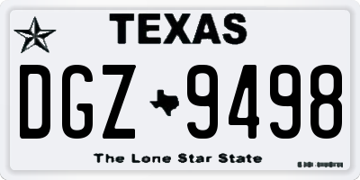 TX license plate DGZ9498