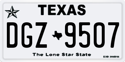 TX license plate DGZ9507