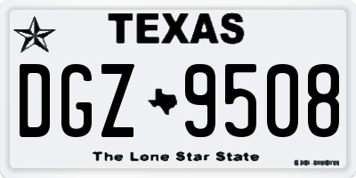 TX license plate DGZ9508