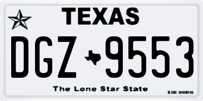 TX license plate DGZ9553