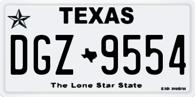 TX license plate DGZ9554