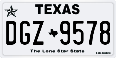 TX license plate DGZ9578