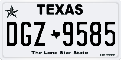 TX license plate DGZ9585
