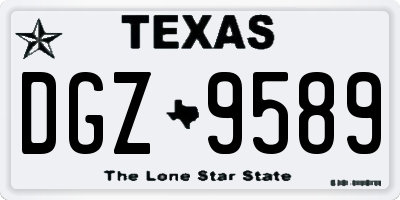 TX license plate DGZ9589