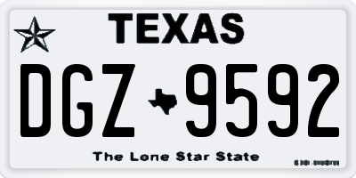 TX license plate DGZ9592