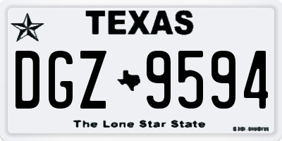 TX license plate DGZ9594