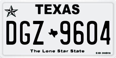 TX license plate DGZ9604