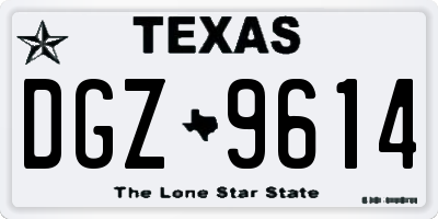 TX license plate DGZ9614