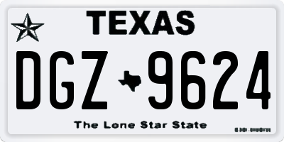 TX license plate DGZ9624