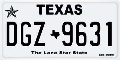 TX license plate DGZ9631