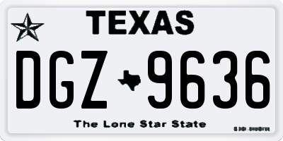 TX license plate DGZ9636