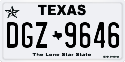 TX license plate DGZ9646
