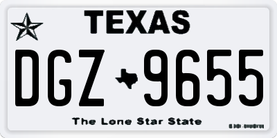 TX license plate DGZ9655