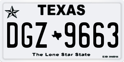 TX license plate DGZ9663