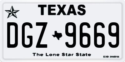 TX license plate DGZ9669