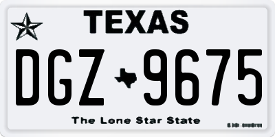 TX license plate DGZ9675