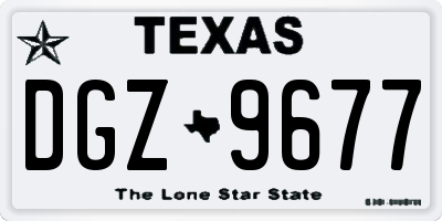 TX license plate DGZ9677