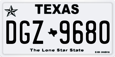 TX license plate DGZ9680