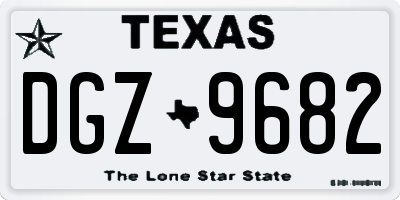 TX license plate DGZ9682