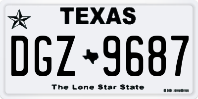 TX license plate DGZ9687