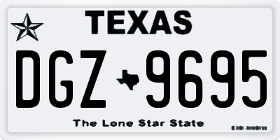 TX license plate DGZ9695