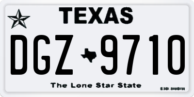 TX license plate DGZ9710