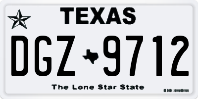 TX license plate DGZ9712