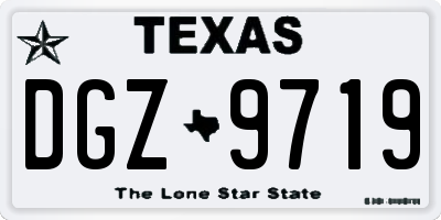TX license plate DGZ9719