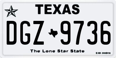 TX license plate DGZ9736