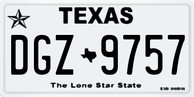 TX license plate DGZ9757
