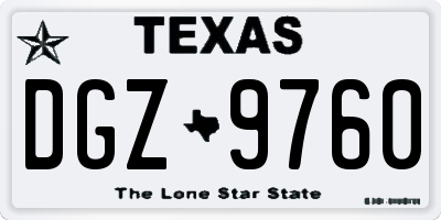 TX license plate DGZ9760