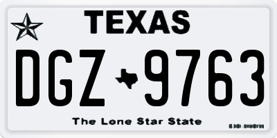 TX license plate DGZ9763