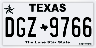 TX license plate DGZ9766