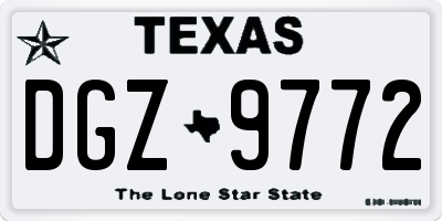 TX license plate DGZ9772