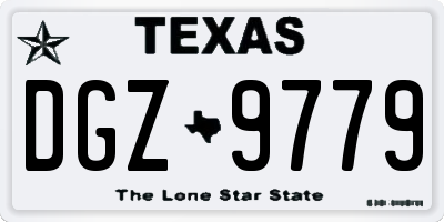TX license plate DGZ9779