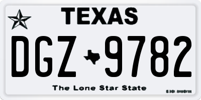 TX license plate DGZ9782