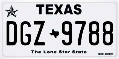 TX license plate DGZ9788