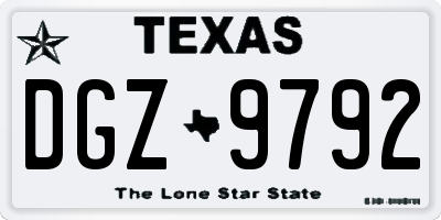 TX license plate DGZ9792