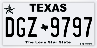 TX license plate DGZ9797